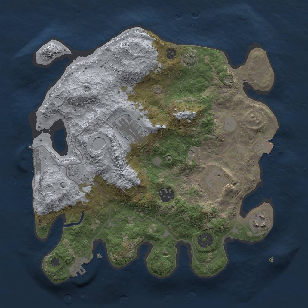 Rust Map: Procedural Map, Size: 3000, Seed: 702231678, 12 Monuments