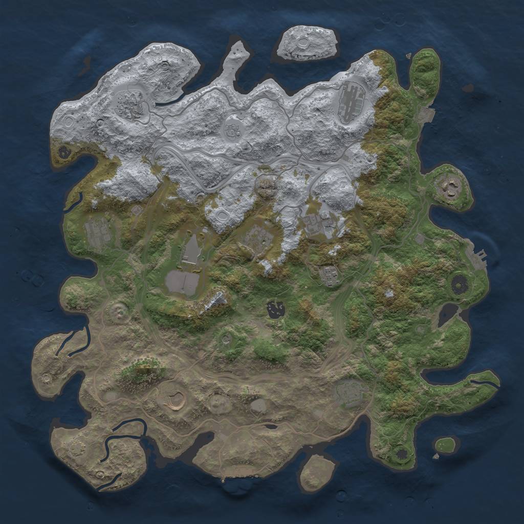 Rust Map: Procedural Map, Size: 4250, Seed: 647204324, 19 Monuments