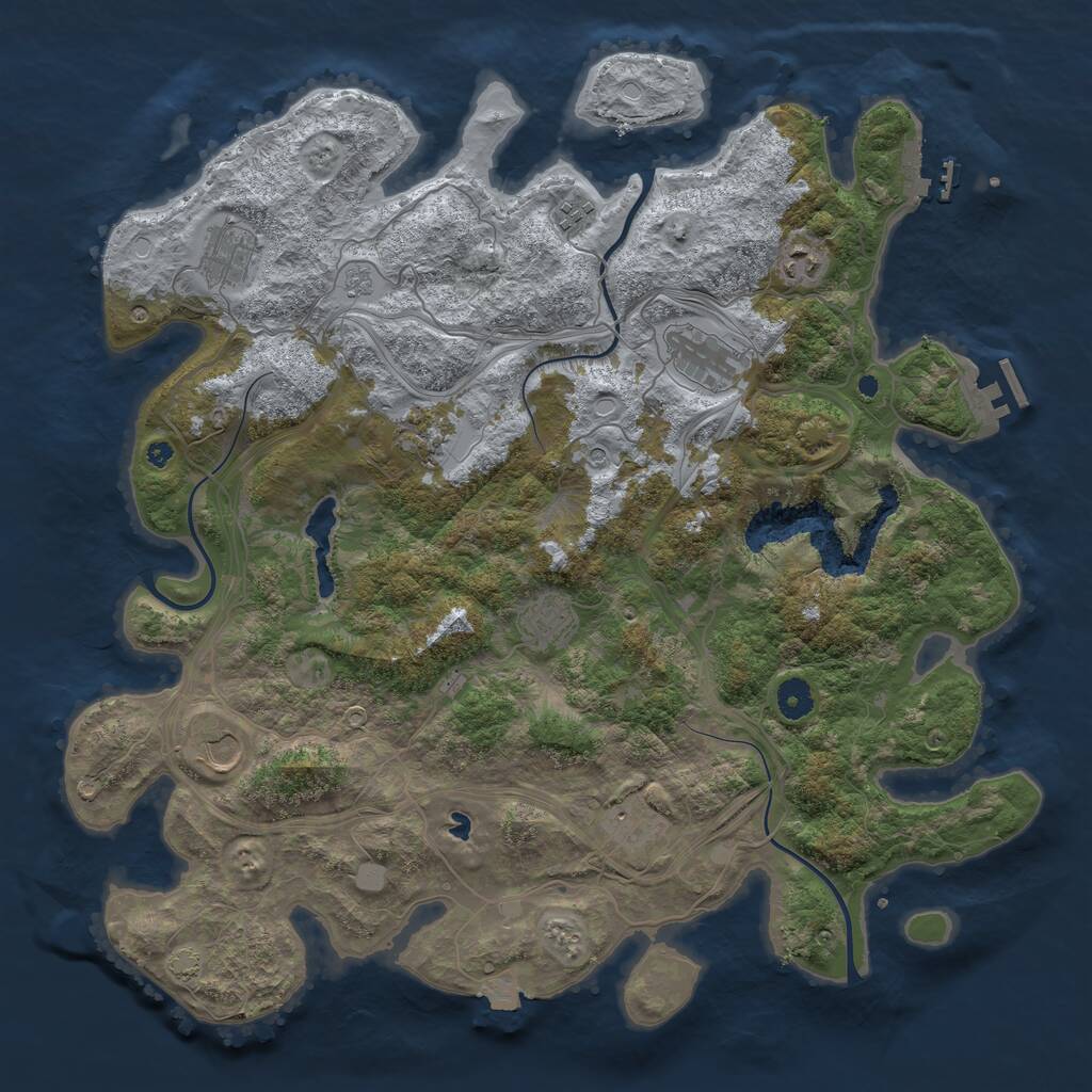 Rust Map: Procedural Map, Size: 4250, Seed: 647204324, 14 Monuments
