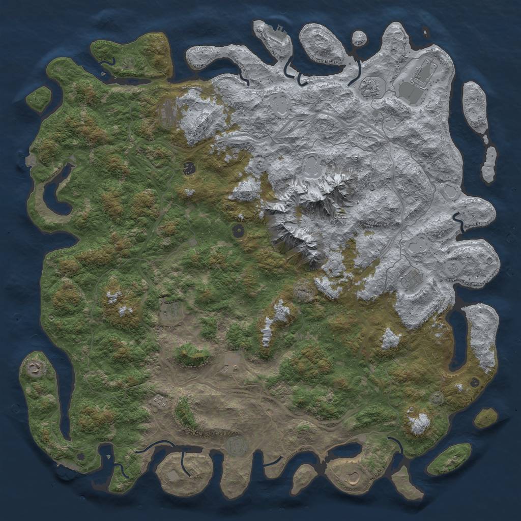 Rust Map: Procedural Map, Size: 6000, Seed: 12222, 19 Monuments