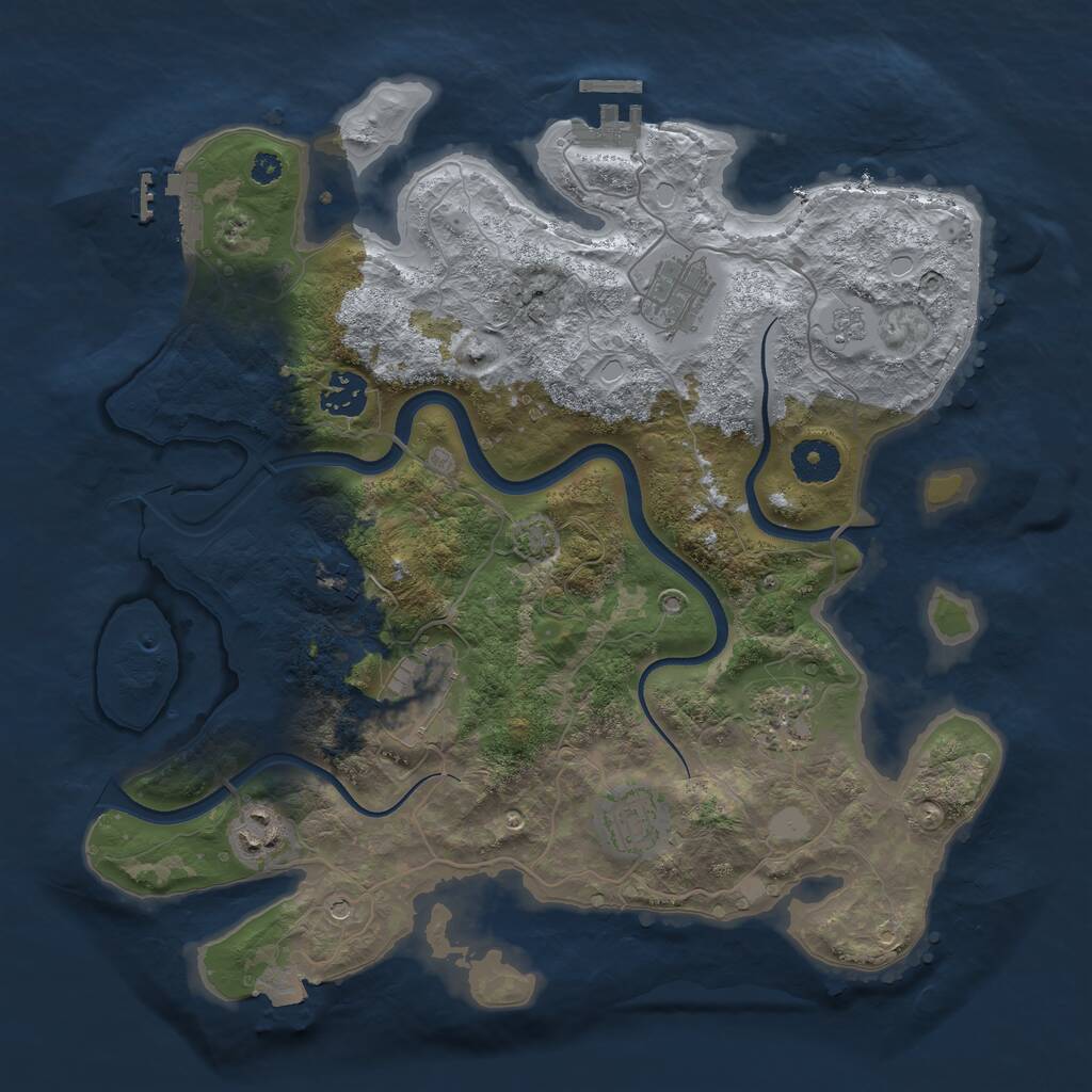 Rust Map: Procedural Map, Size: 3500, Seed: 1912022052, 13 Monuments