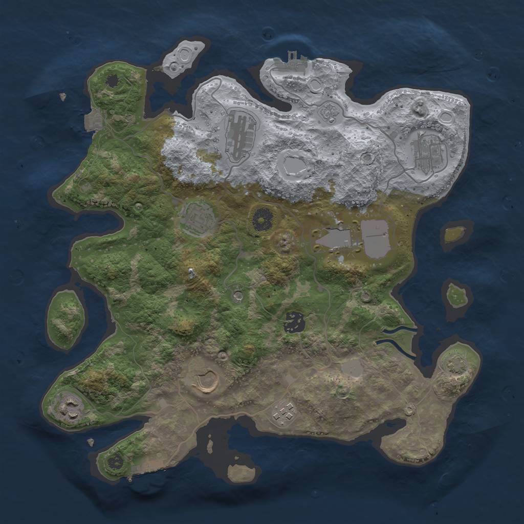 Rust Map: Procedural Map, Size: 3500, Seed: 1912022052, 16 Monuments