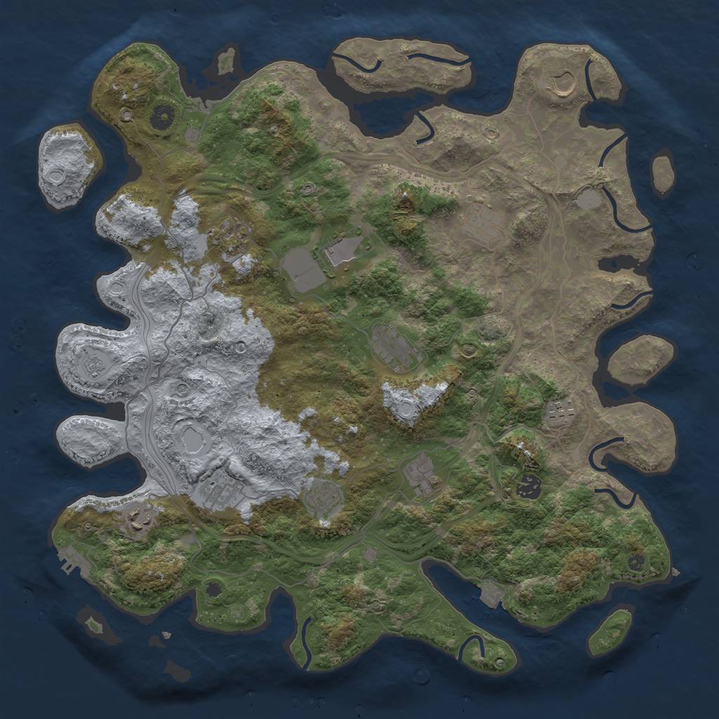 Rust Map: Procedural Map, Size: 4250, Seed: 2078606508, 18 Monuments