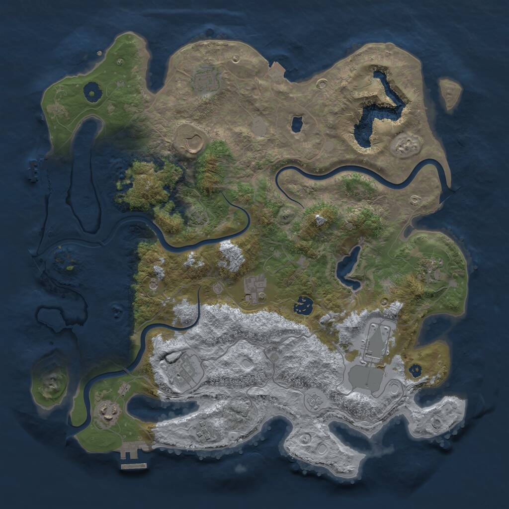 Rust Map: Procedural Map, Size: 4000, Seed: 1955775065, 15 Monuments