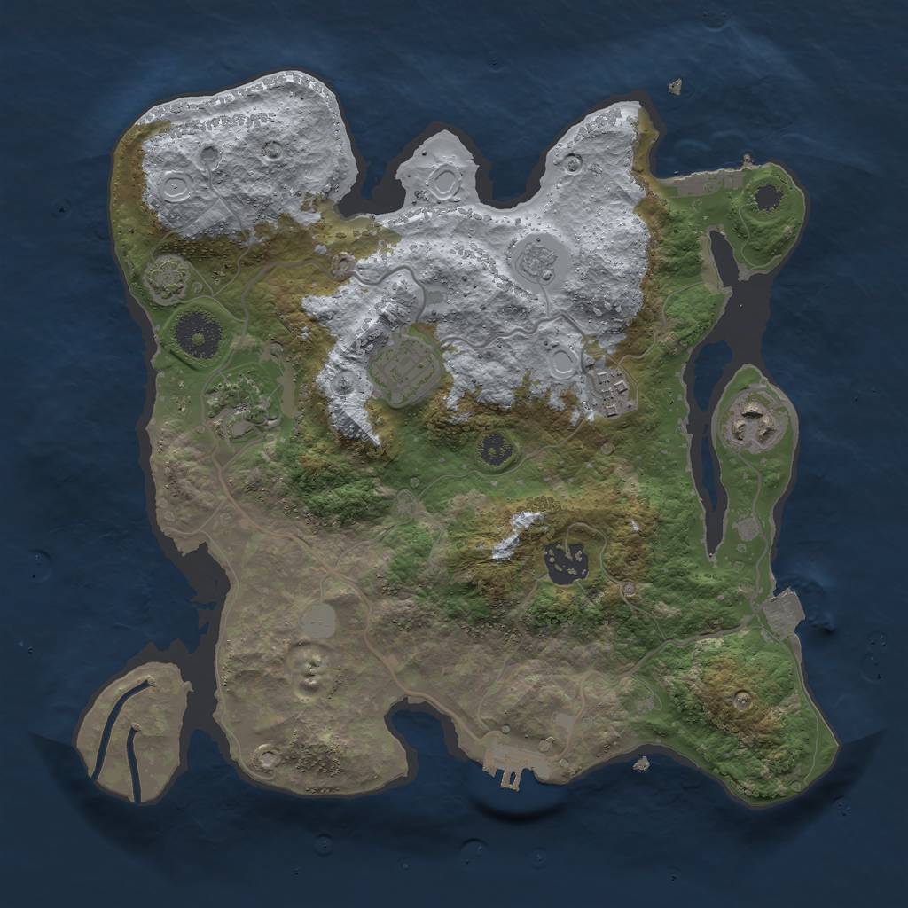 Rust Map: Procedural Map, Size: 3000, Seed: 45123, 12 Monuments
