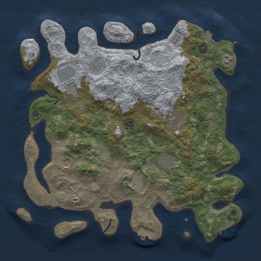 Rust Map: Procedural Map, Size: 4000, Seed: 171296, 17 Monuments