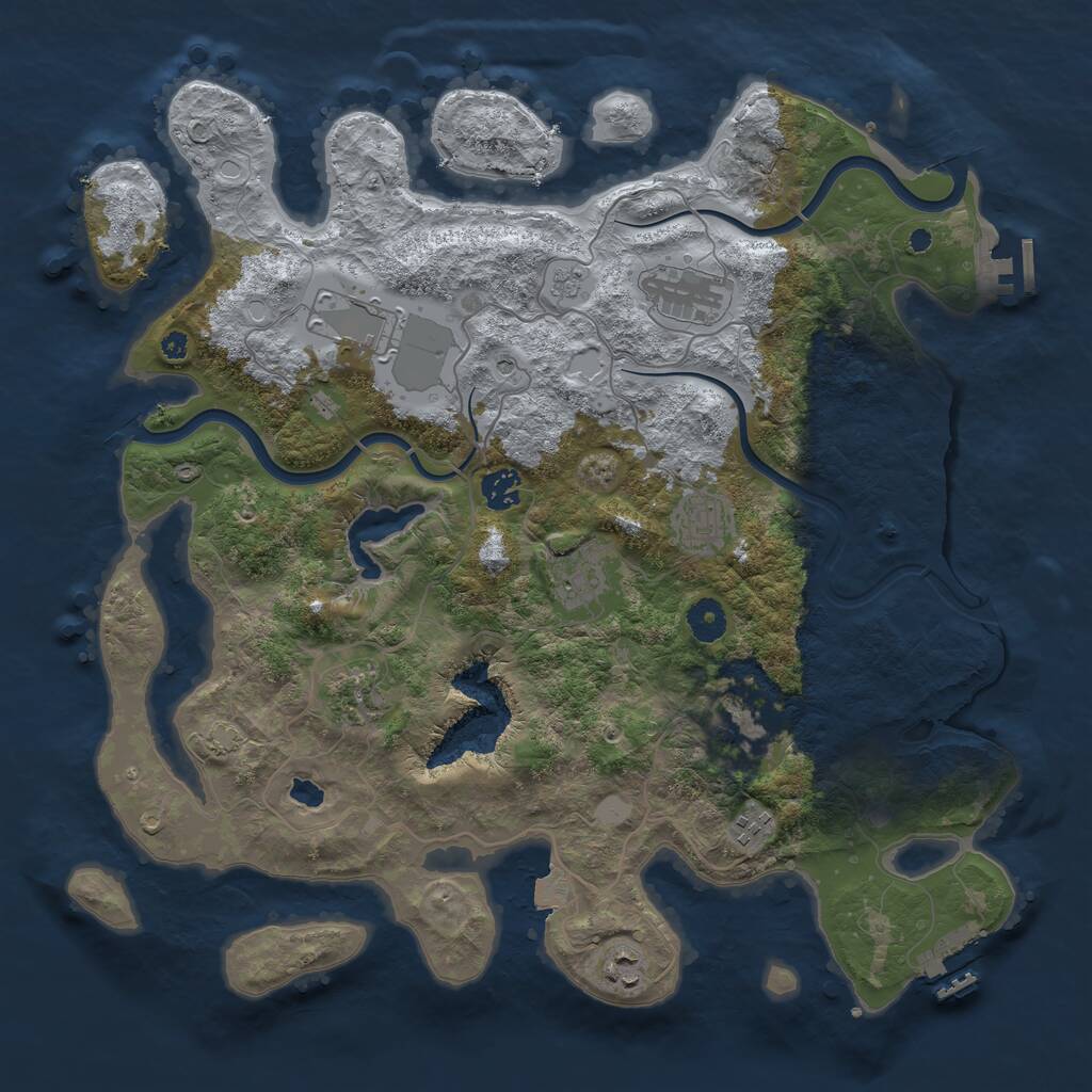 Rust Map: Procedural Map, Size: 4000, Seed: 171296, 15 Monuments