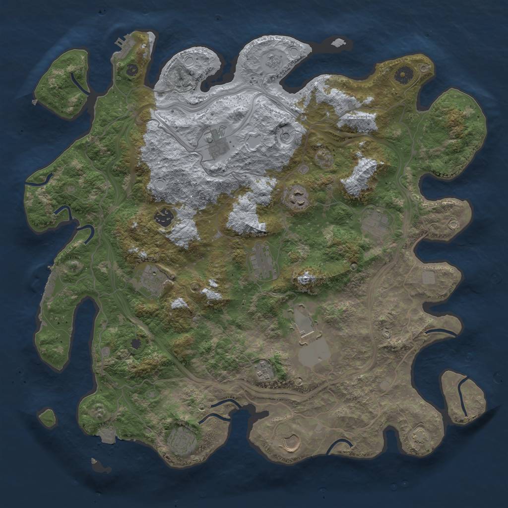 Rust Map: Procedural Map, Size: 4250, Seed: 2392, 18 Monuments