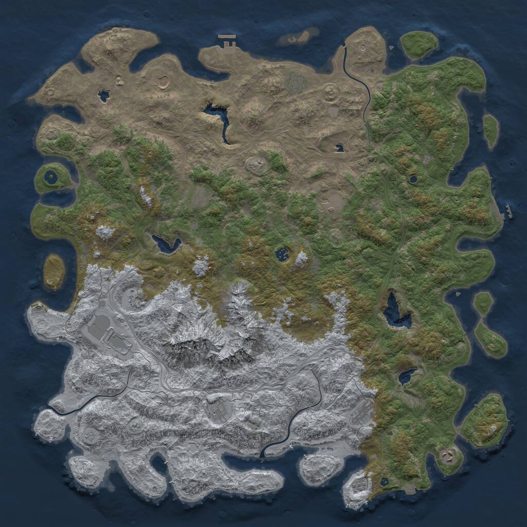 Rust Map: Procedural Map, Size: 6000, Seed: 6732864, 17 Monuments