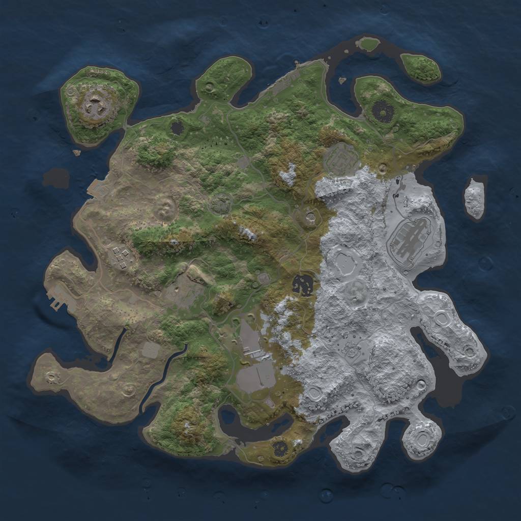 Rust Map: Procedural Map, Size: 3500, Seed: 866733847, 15 Monuments