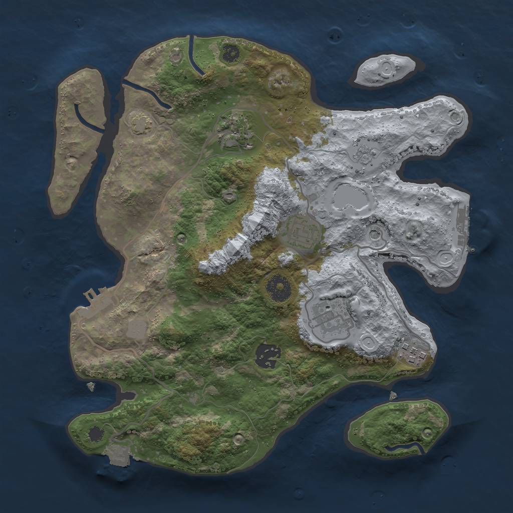Rust Map: Procedural Map, Size: 3000, Seed: 1790269420, 13 Monuments