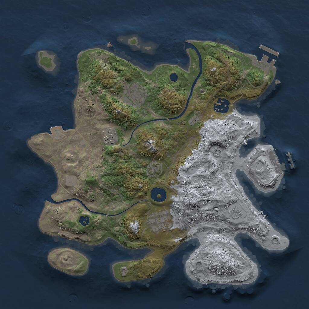 Rust Map: Procedural Map, Size: 3000, Seed: 655630293, 10 Monuments