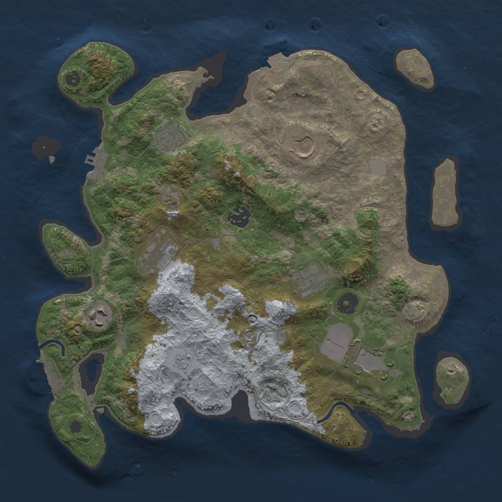 Rust Map: Procedural Map, Size: 3500, Seed: 508987641, 15 Monuments