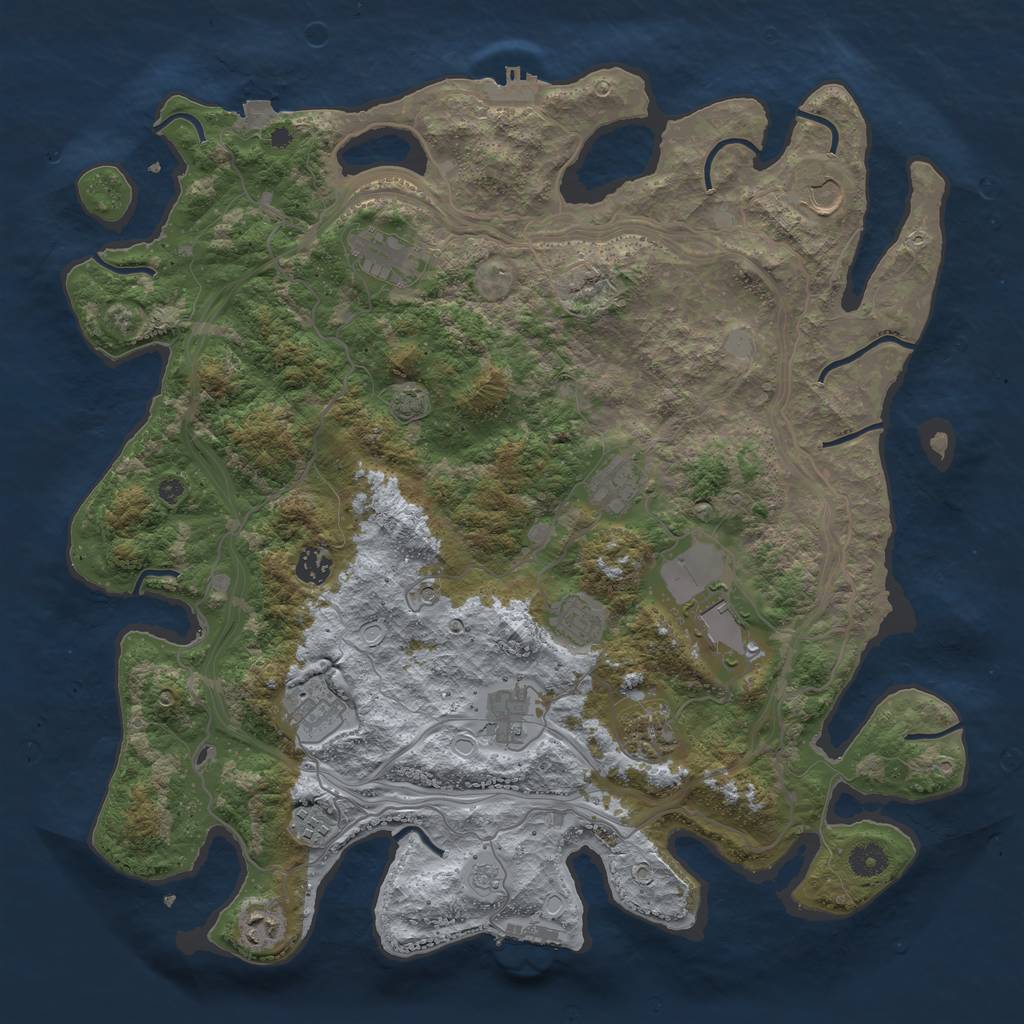 Rust Map: Procedural Map, Size: 4250, Seed: 589016106, 19 Monuments