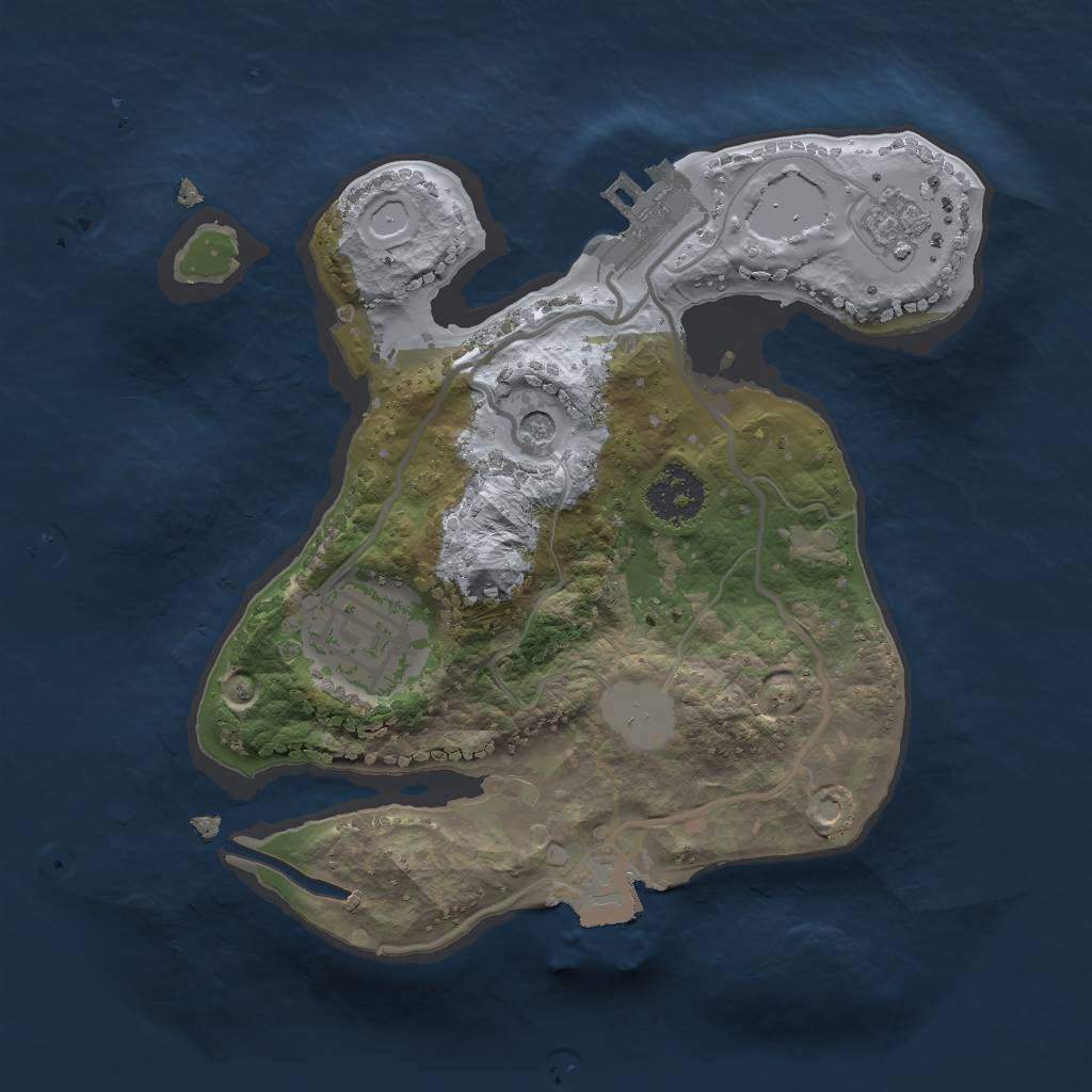 Rust Map: Procedural Map, Size: 2000, Seed: 40024, 7 Monuments