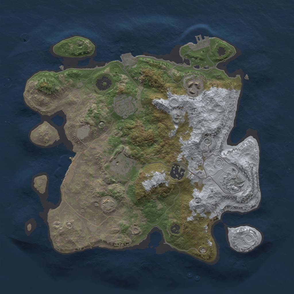 Rust Map: Procedural Map, Size: 3000, Seed: 131268065, 12 Monuments