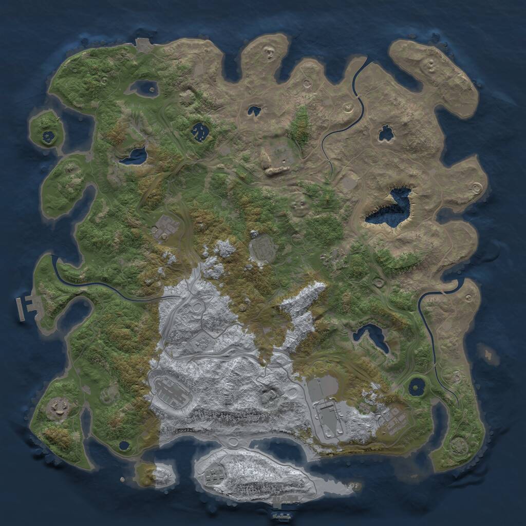 Rust Map: Procedural Map, Size: 4500, Seed: 113180819, 16 Monuments