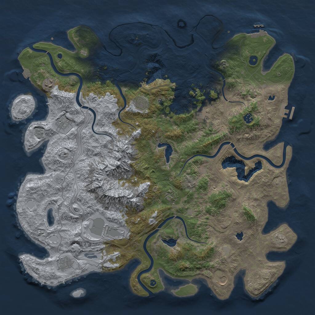 Rust Map: Procedural Map, Size: 5000, Seed: 692503282, 16 Monuments