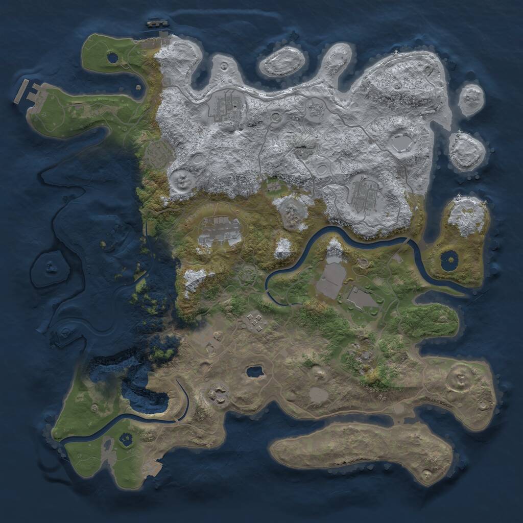 Rust Map: Procedural Map, Size: 4000, Seed: 64590725, 15 Monuments