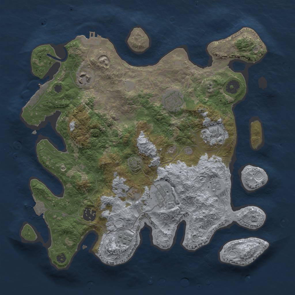 Rust Map: Procedural Map, Size: 3250, Seed: 227599742, 14 Monuments