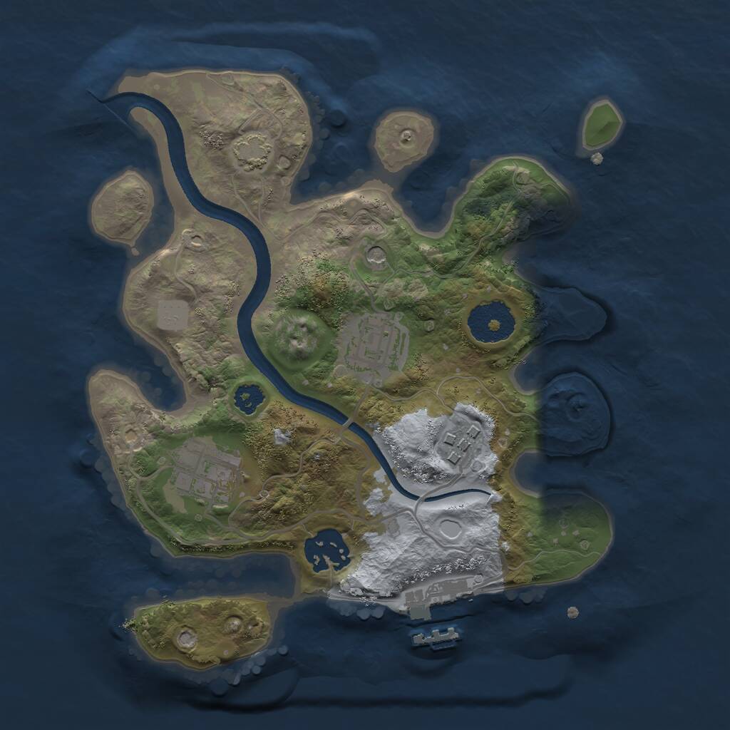 Rust Map: Procedural Map, Size: 2500, Seed: 889770081, 8 Monuments