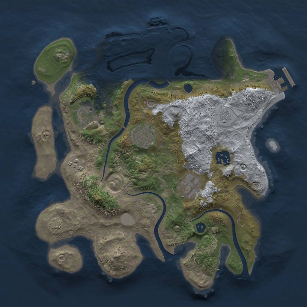 Rust Map: Procedural Map, Size: 3000, Seed: 1437755787, 11 Monuments