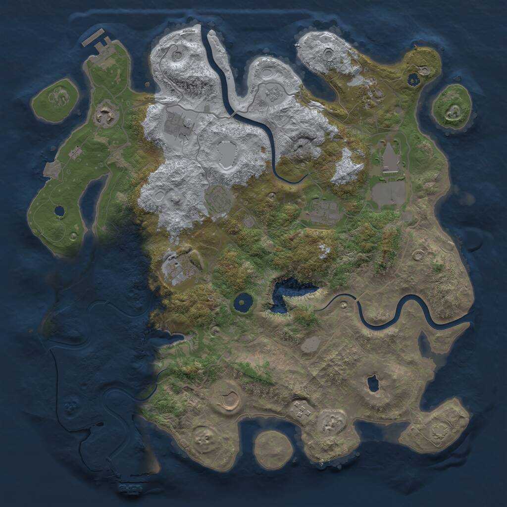Rust Map: Procedural Map, Size: 4000, Seed: 54030586, 15 Monuments