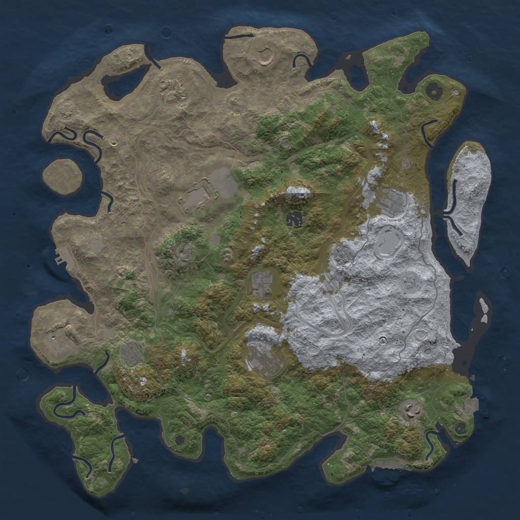 Rust Map: Procedural Map, Size: 4500, Seed: 939433283, 19 Monuments