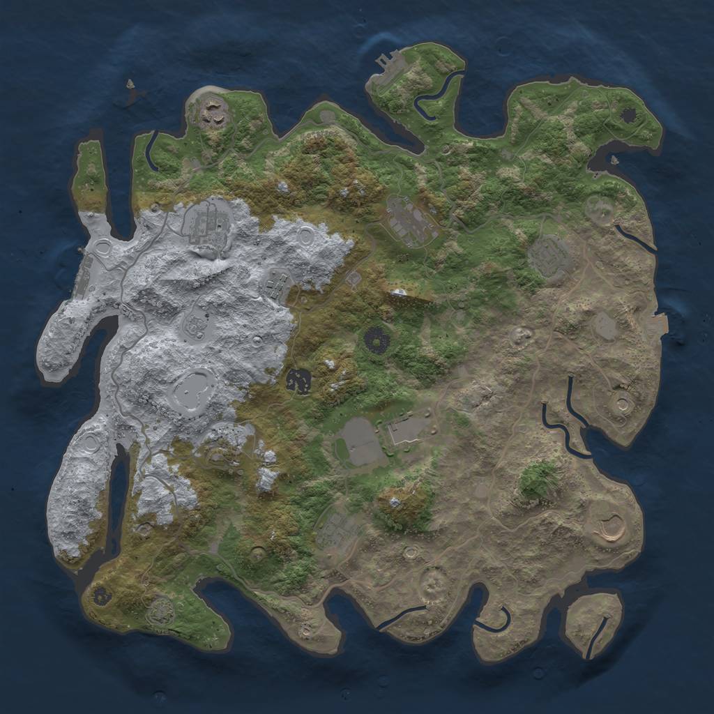 Rust Map: Procedural Map, Size: 4000, Seed: 1856444195, 18 Monuments