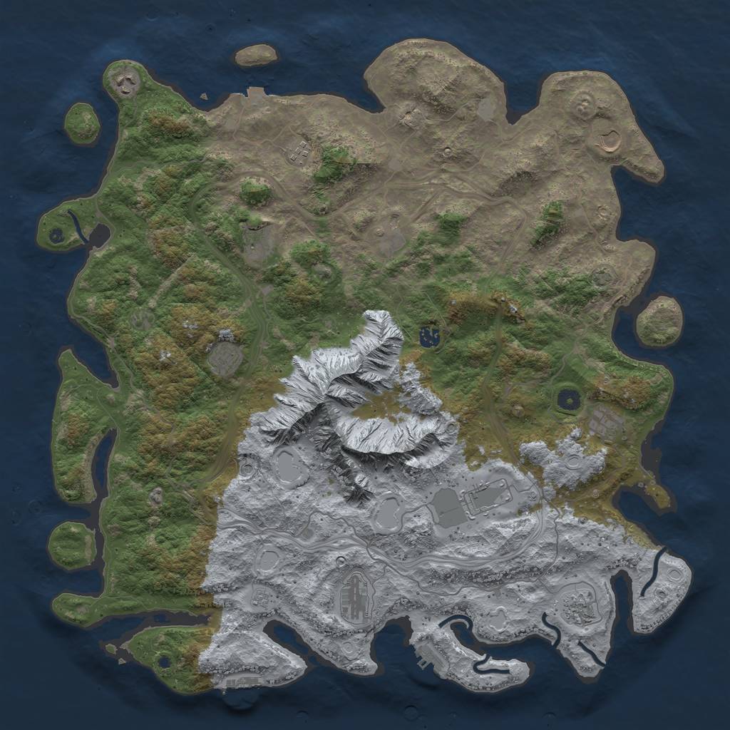 Rust Map: Procedural Map, Size: 5000, Seed: 30823, 19 Monuments