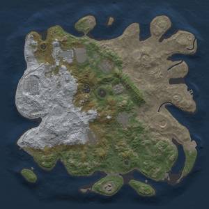 Thumbnail Rust Map: Procedural Map, Size: 3700, Seed: 1671182393, 18 Monuments