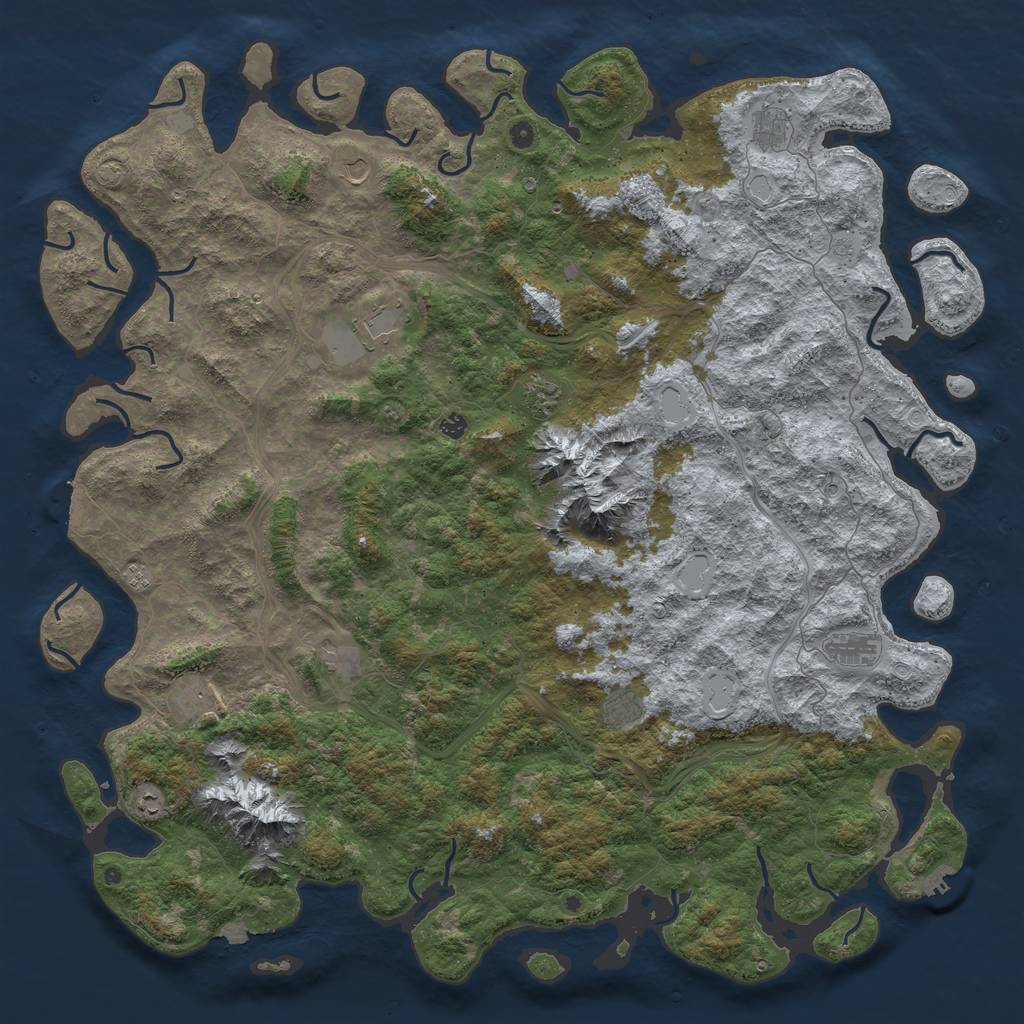 Rust Map: Procedural Map, Size: 6000, Seed: 568764875, 19 Monuments