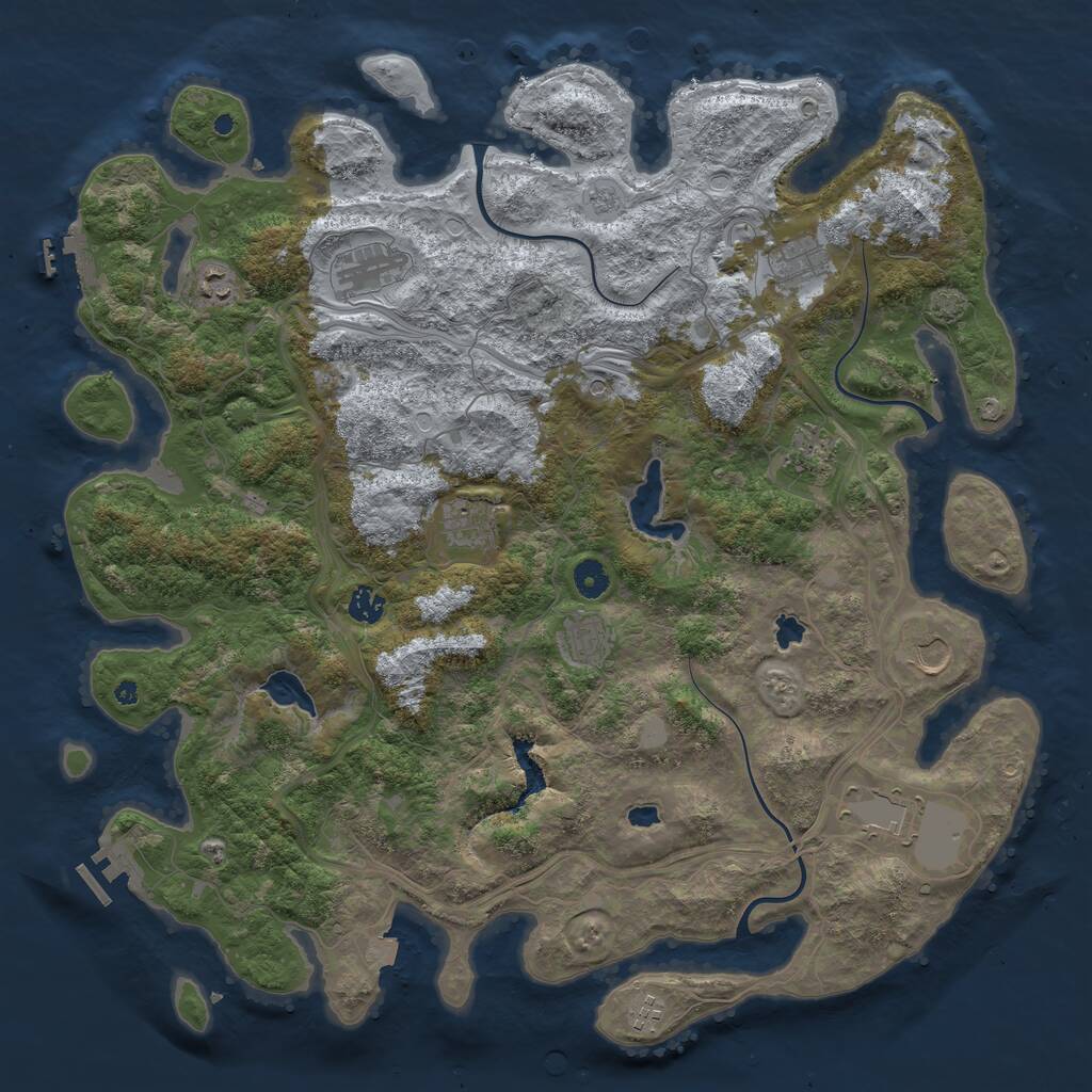 Rust Map: Procedural Map, Size: 4500, Seed: 1692, 16 Monuments