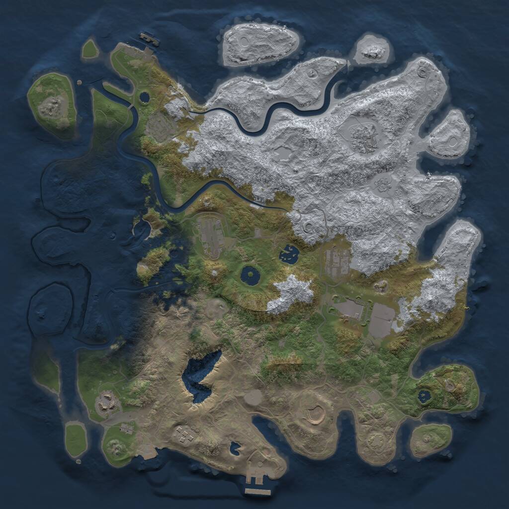 Rust Map: Procedural Map, Size: 4000, Seed: 65271116, 15 Monuments