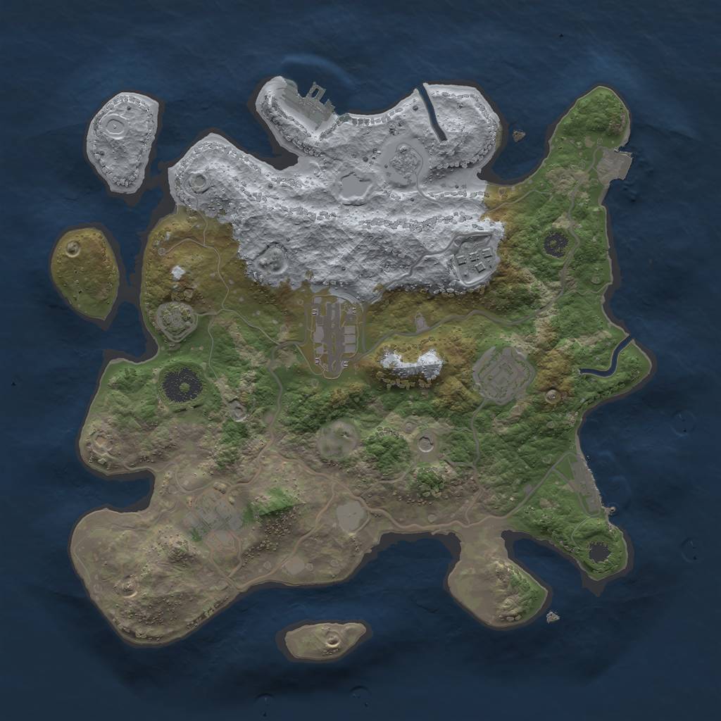 Rust Map: Procedural Map, Size: 3000, Seed: 1479135243, 12 Monuments
