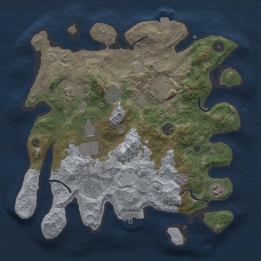 Rust Map: Procedural Map, Size: 3500, Seed: 3457112, 15 Monuments