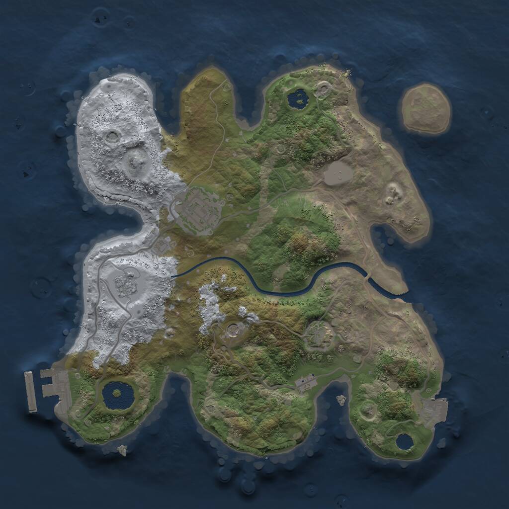 Rust Map: Procedural Map, Size: 2500, Seed: 1146644433, 6 Monuments