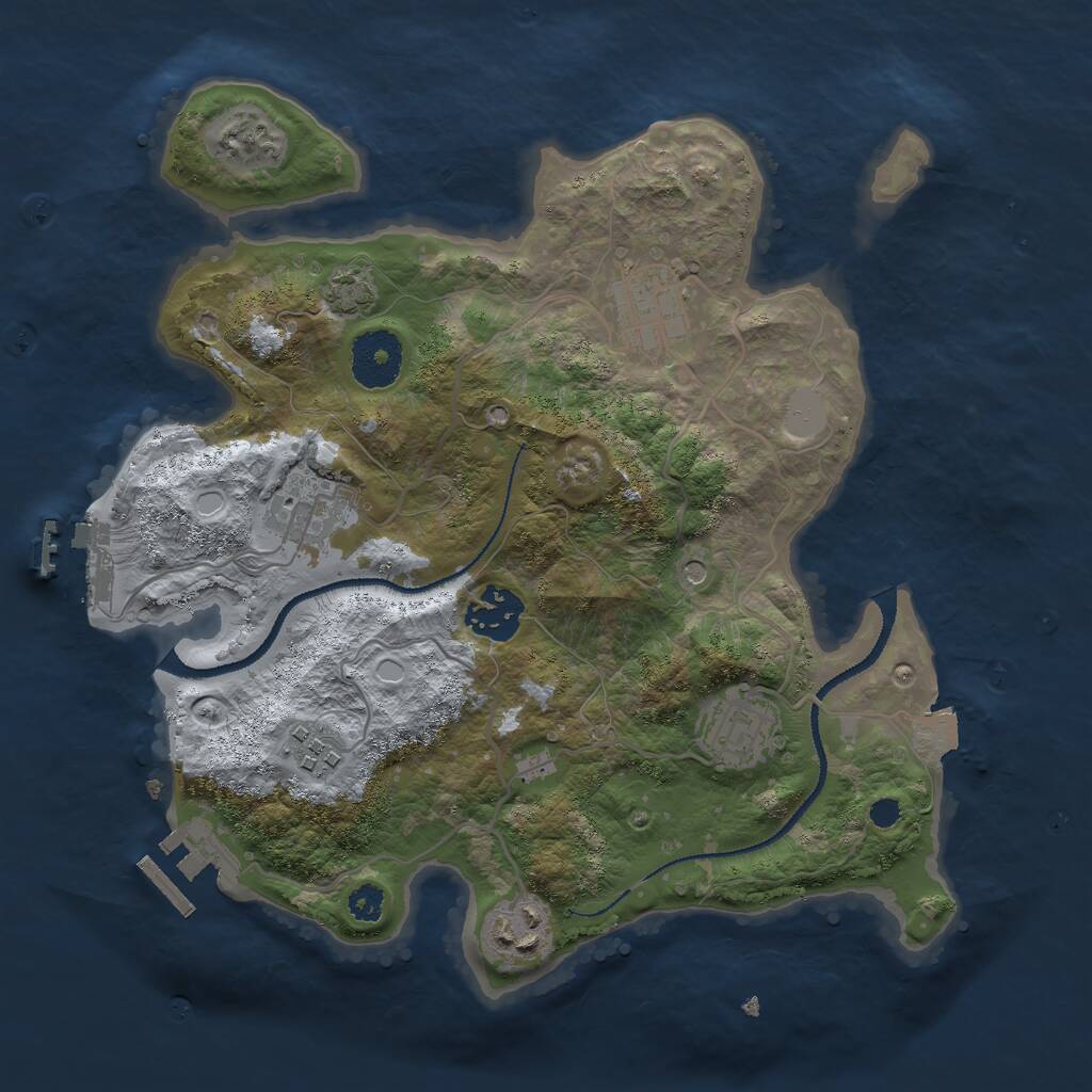 Rust Map: Procedural Map, Size: 3000, Seed: 694700189, 11 Monuments