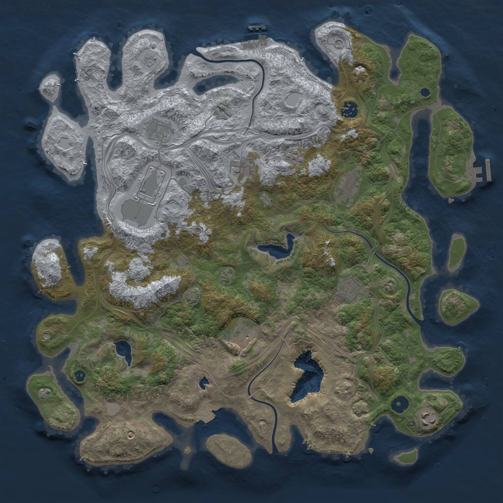 Rust Map: Procedural Map, Size: 4500, Seed: 86728177, 15 Monuments