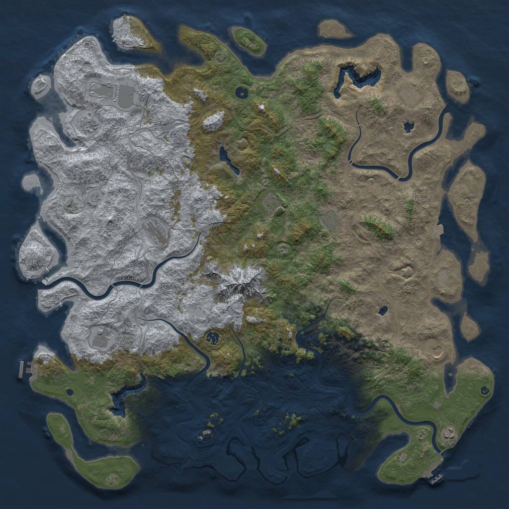 Rust Map: Procedural Map, Size: 6000, Seed: 28492, 17 Monuments