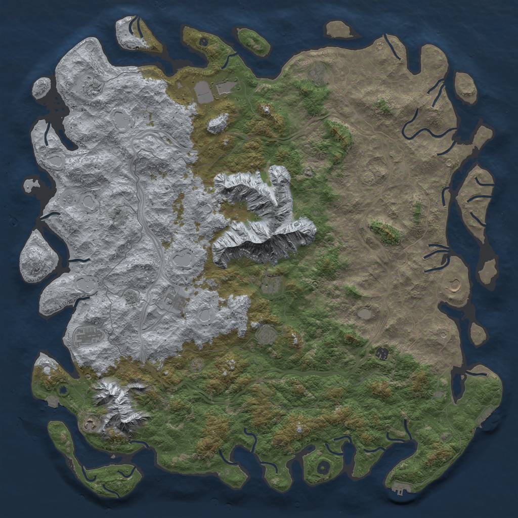 Rust Map: Procedural Map, Size: 6000, Seed: 28492, 19 Monuments