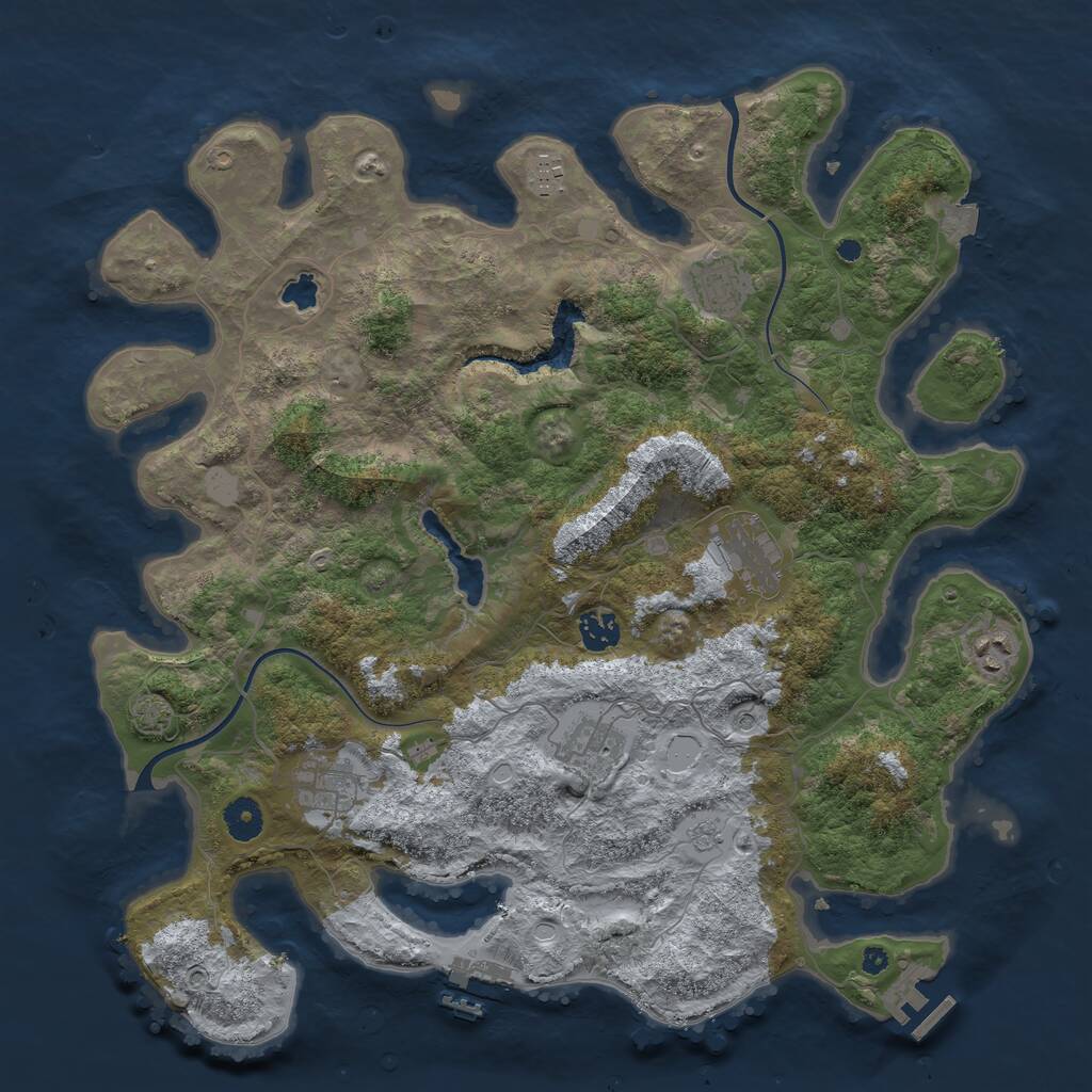 Rust Map: Procedural Map, Size: 4000, Seed: 1761624090, 13 Monuments