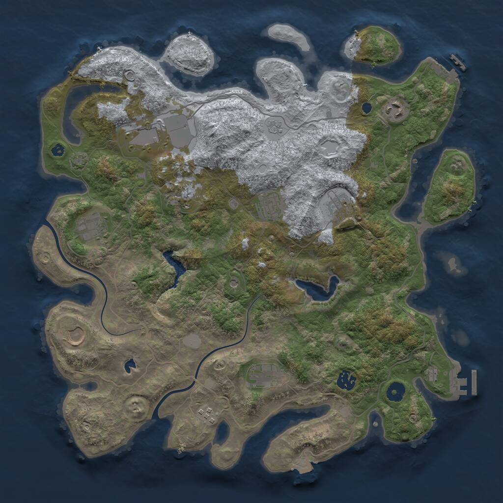Rust Map: Procedural Map, Size: 4000, Seed: 108977224, 16 Monuments