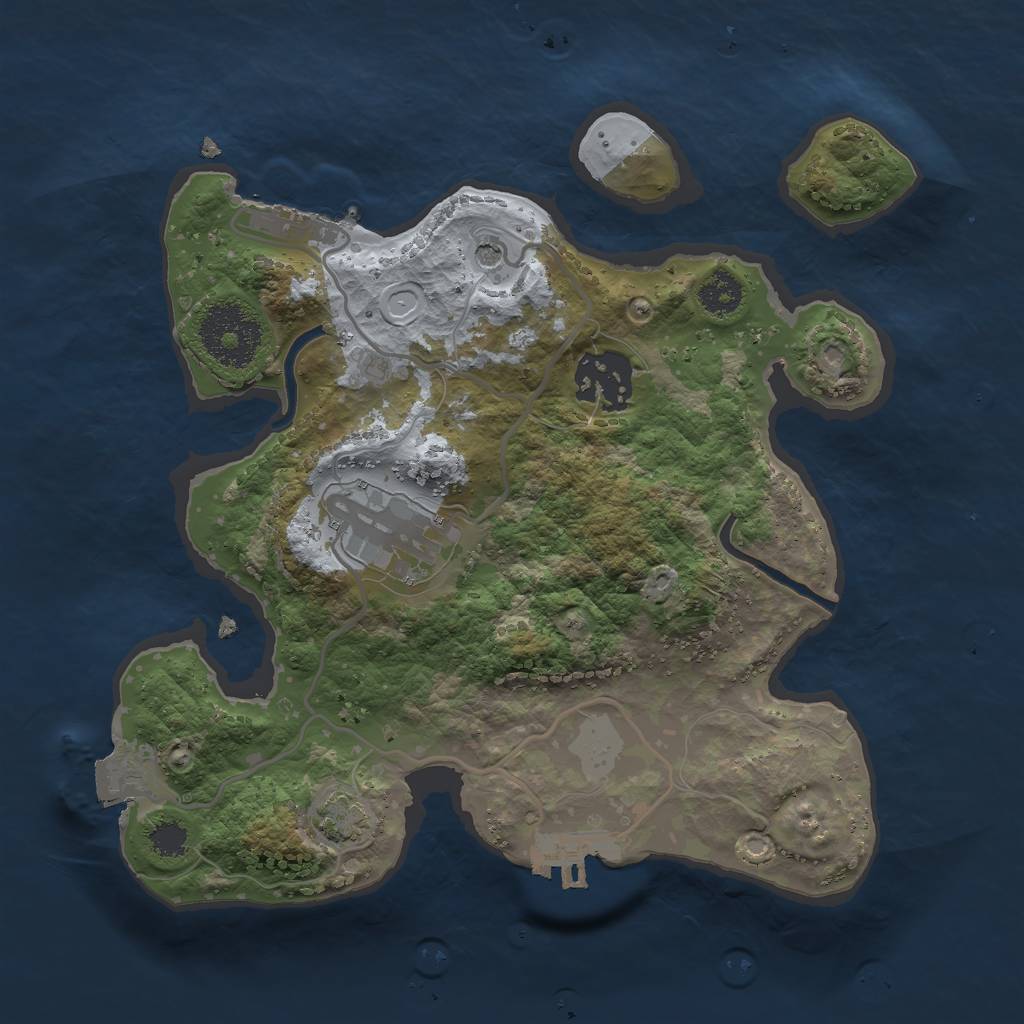 Rust Map: Procedural Map, Size: 2500, Seed: 65139390, 9 Monuments