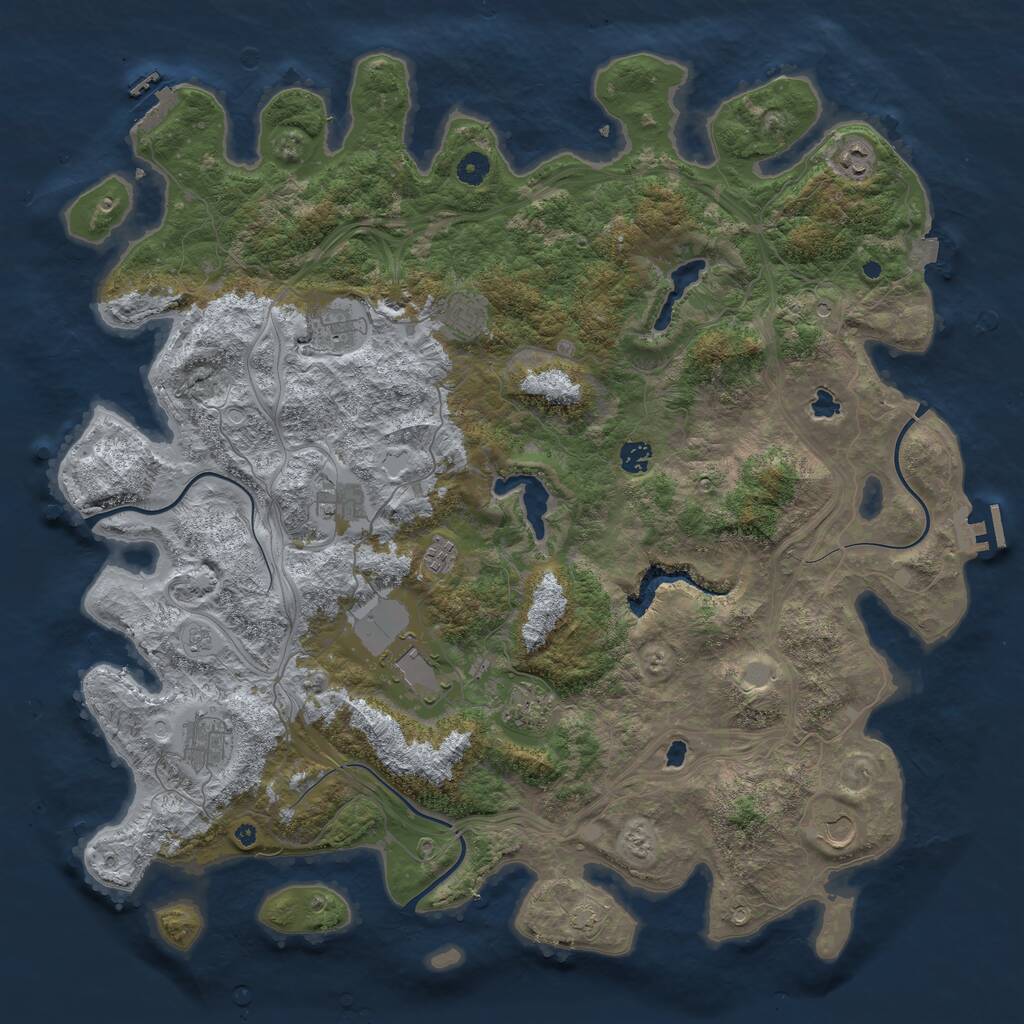 Rust Map: Procedural Map, Size: 4750, Seed: 329907364, 16 Monuments