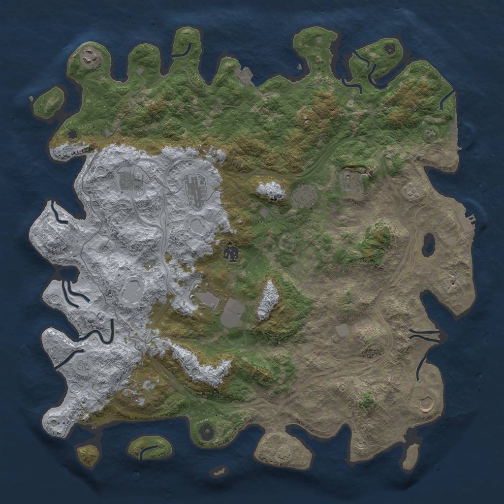 Rust Map: Procedural Map, Size: 4750, Seed: 329907364, 18 Monuments