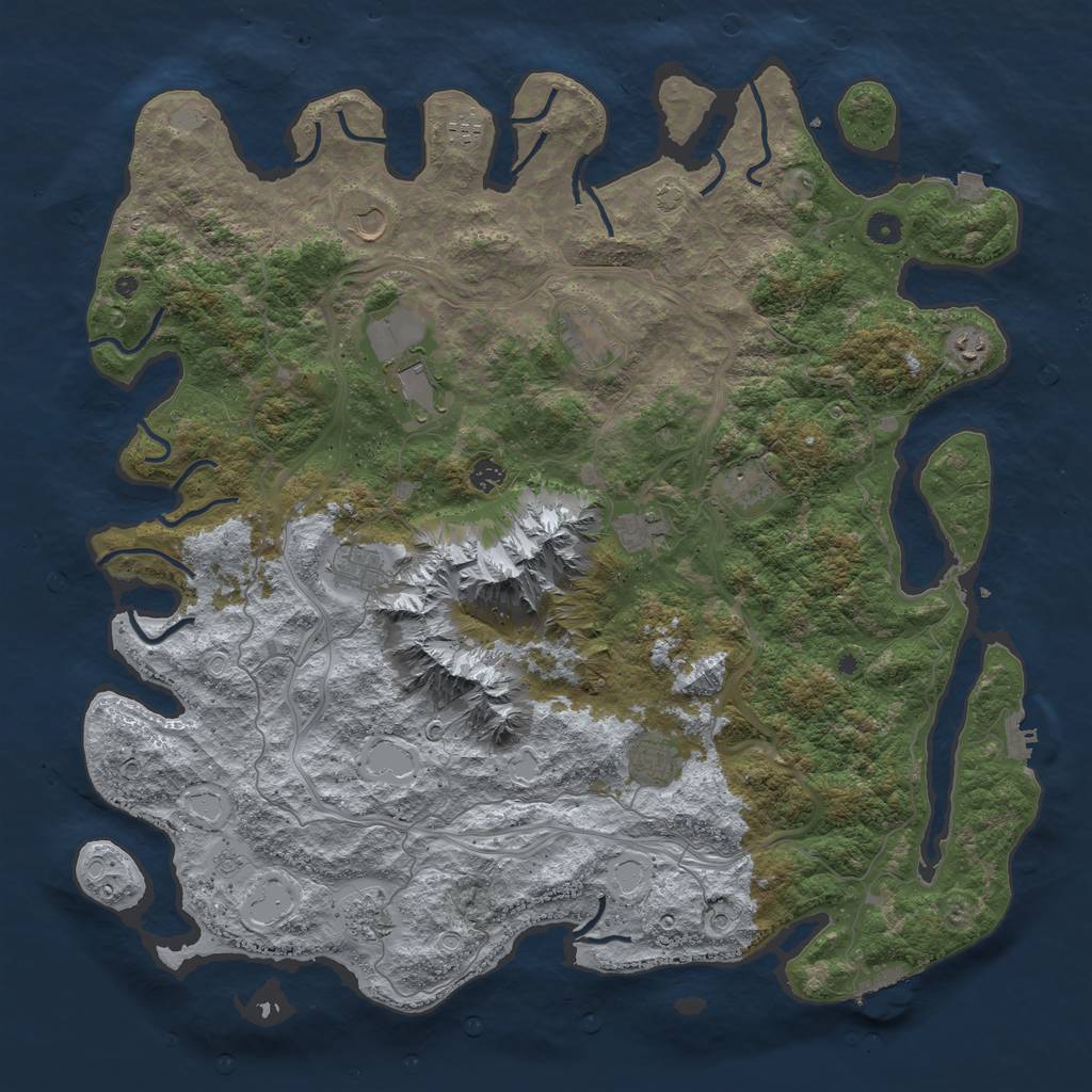 Rust Map: Procedural Map, Size: 5000, Seed: 617957, 19 Monuments