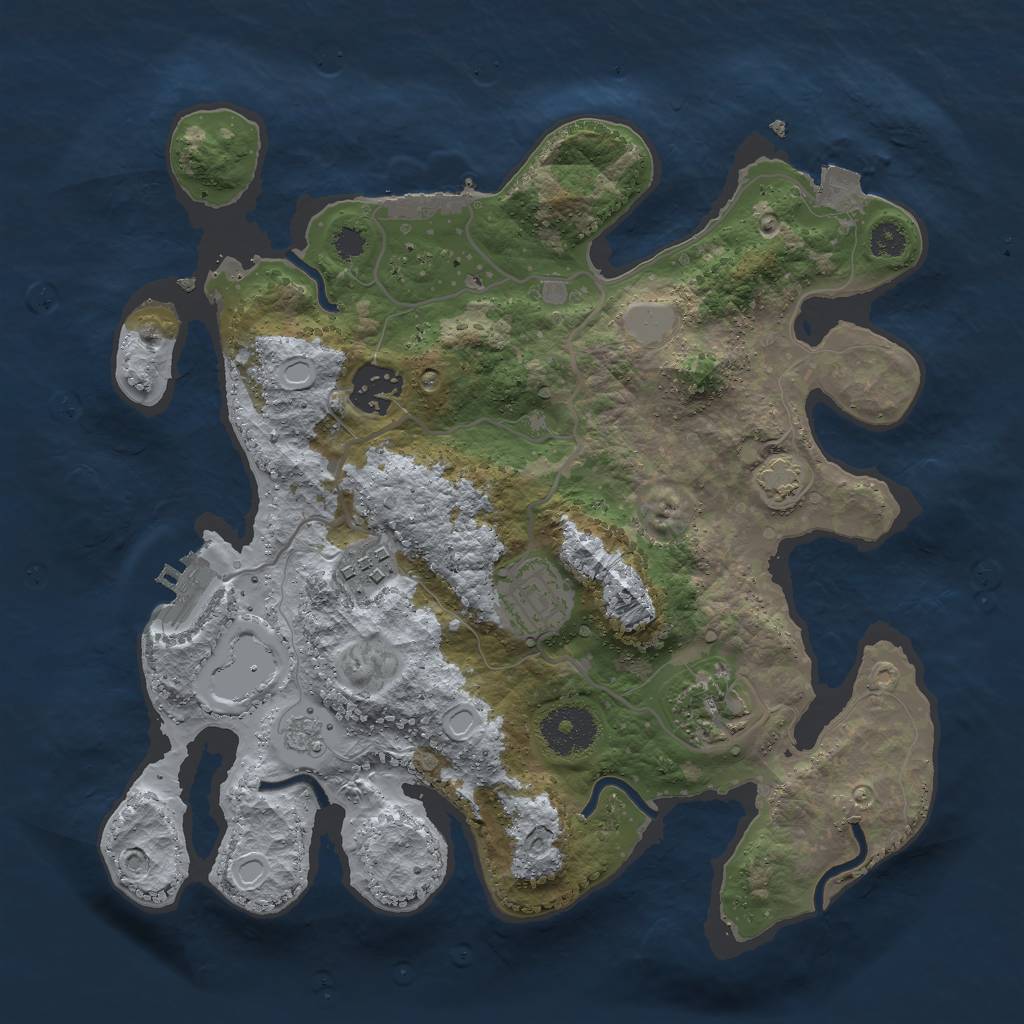 Rust Map: Procedural Map, Size: 3000, Seed: 1274035065, 11 Monuments