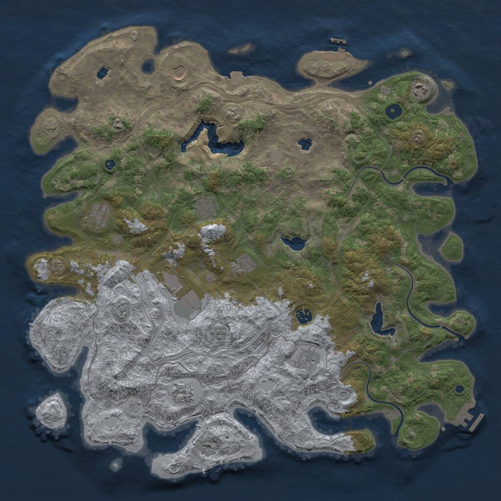 Rust Map: Procedural Map, Size: 4800, Seed: 381068753, 16 Monuments