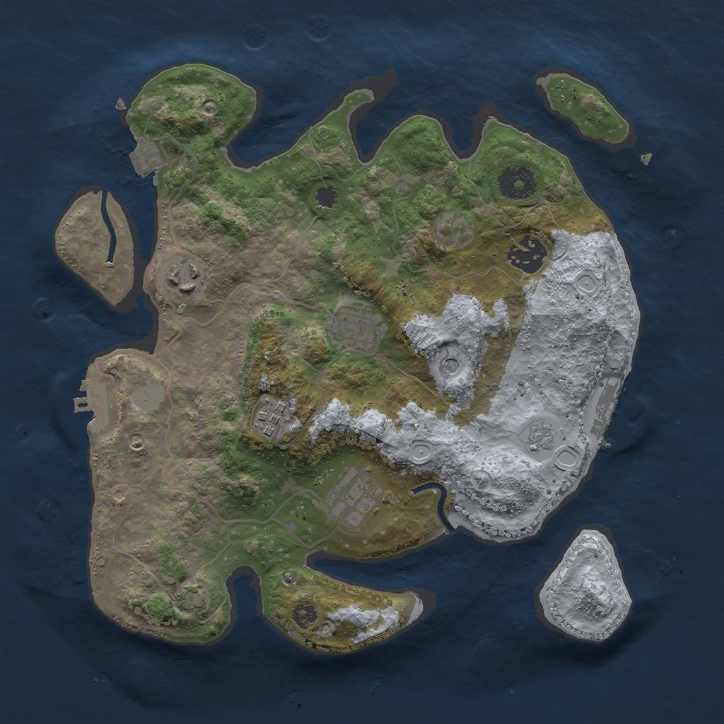 Rust Map: Procedural Map, Size: 3000, Seed: 86388346, 13 Monuments